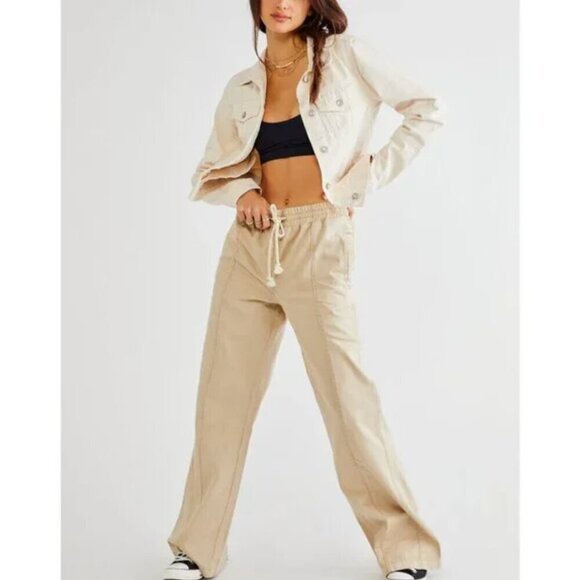 FREE PEOPLE NWT Rumors Denim Jacket / Ecru - XS - Picture 6 of 10